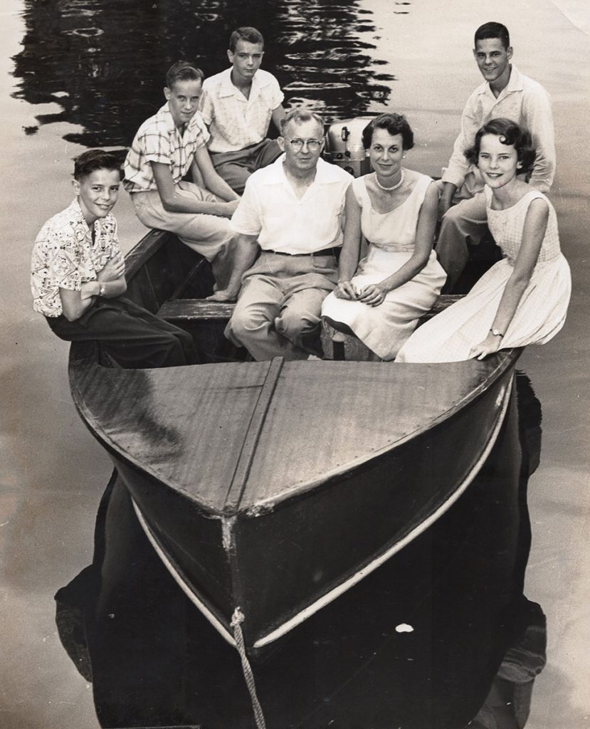 The Harrell family Center: O.E. and Margaret; LEFT TO RIGHT: William, John, James, Martin, Mary Jane