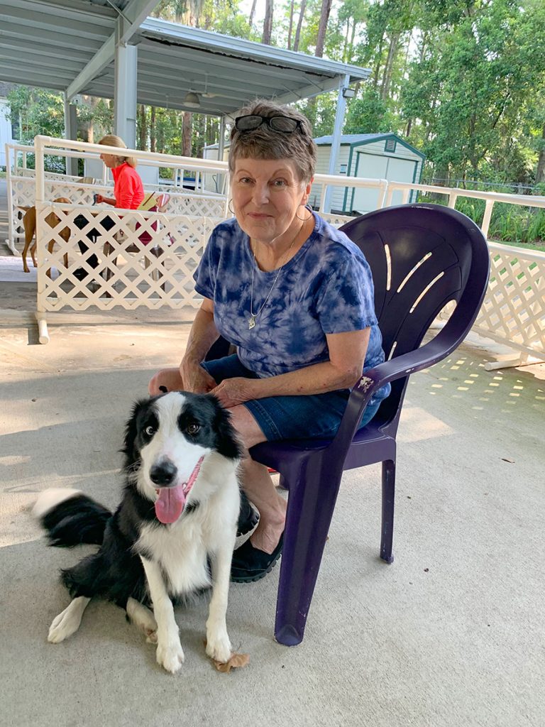 K-9 Club President and Trainer Ginny Ruskuski & Border Collie Jean, 8 months.