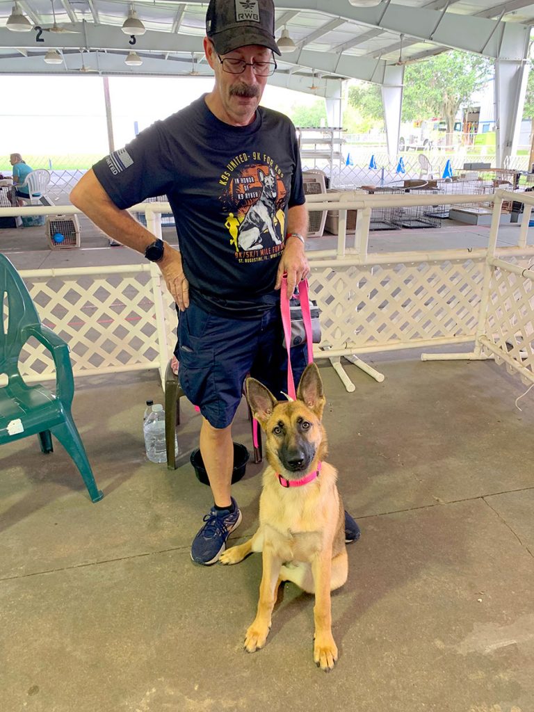 Greg Barber and German Shepherd Nala, 6 months.