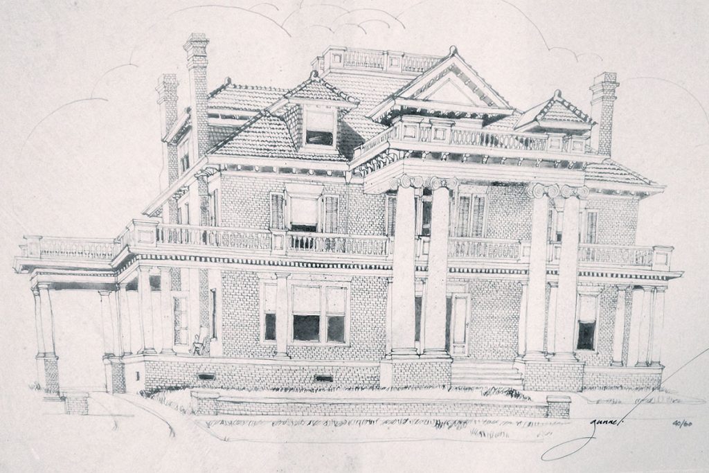 Sketch by Gunnel Humphreys, given to investors when The Martha Washington was preserved