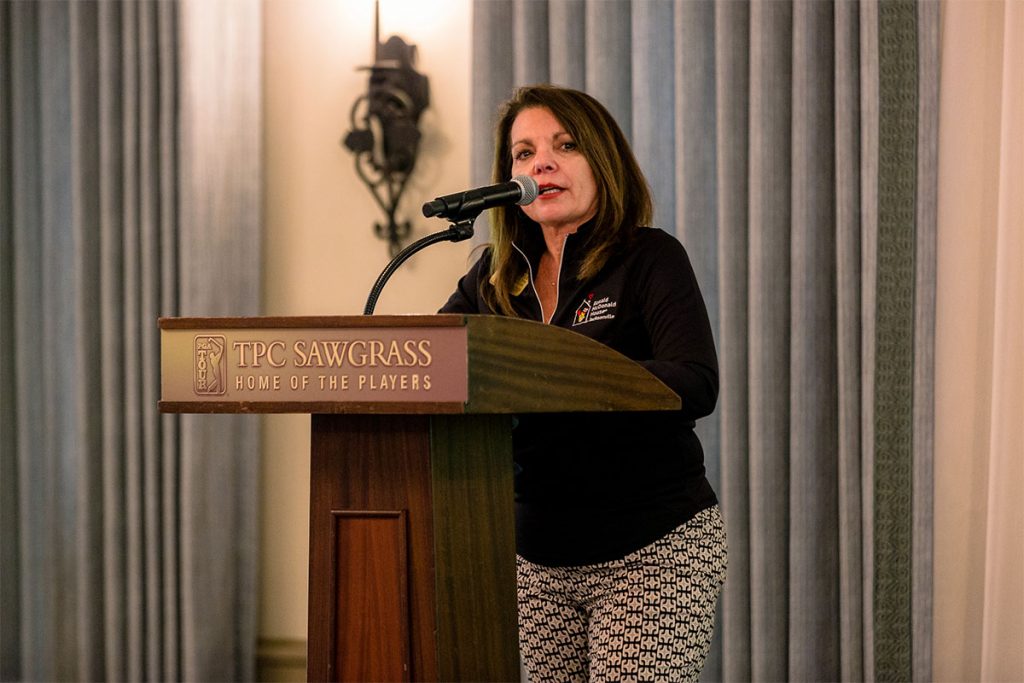 Ronald McDonald House Charities of Jacksonville Executive Director, Diane Boyle shares the mission of the organization to attendees.