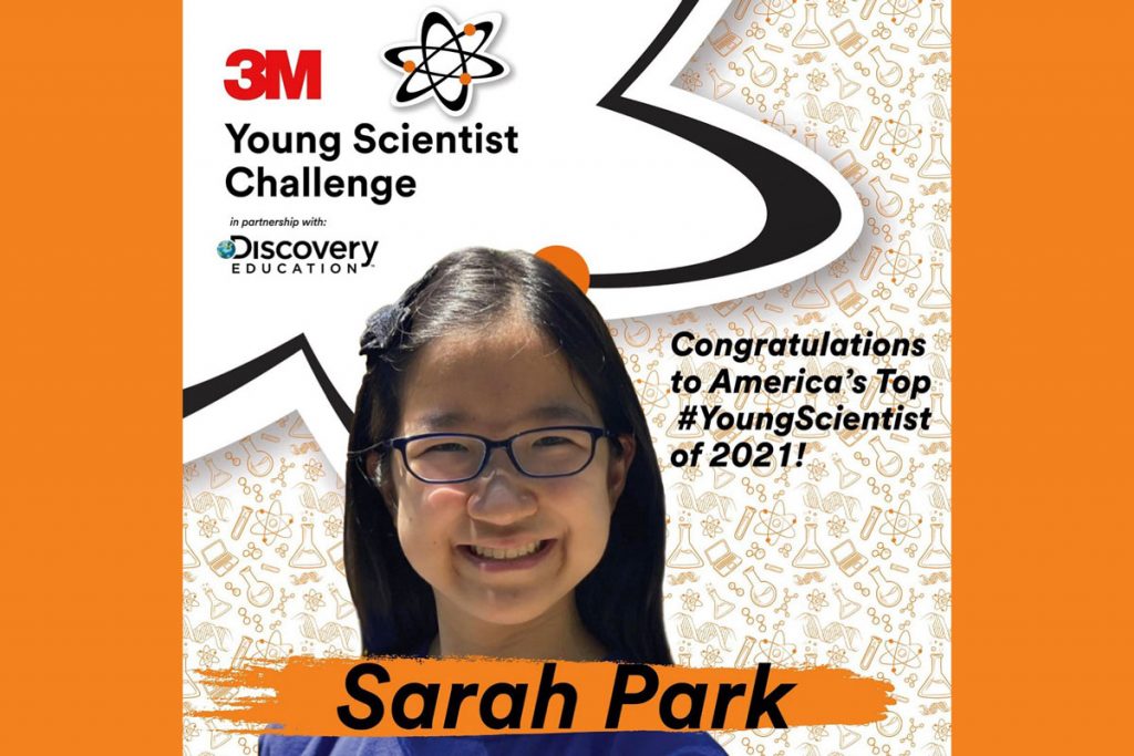 Bolles junior Sarah Park, grand prize winner in 3M’s Discovery Education Young Scientist Challenge