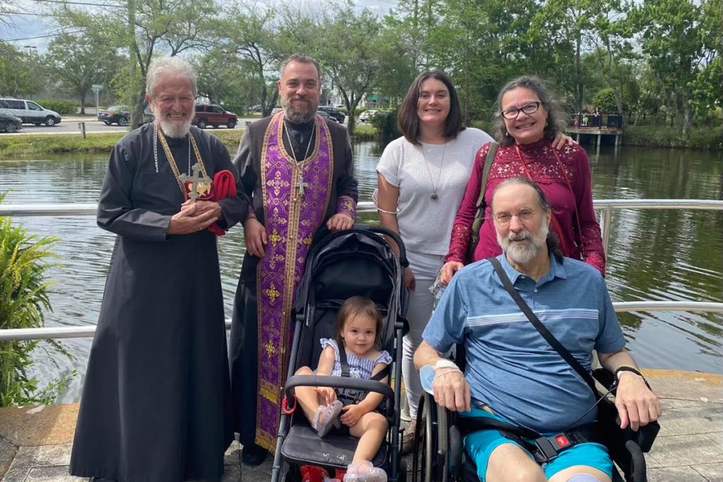 Fitz Opie with family and his Priests at the hospital