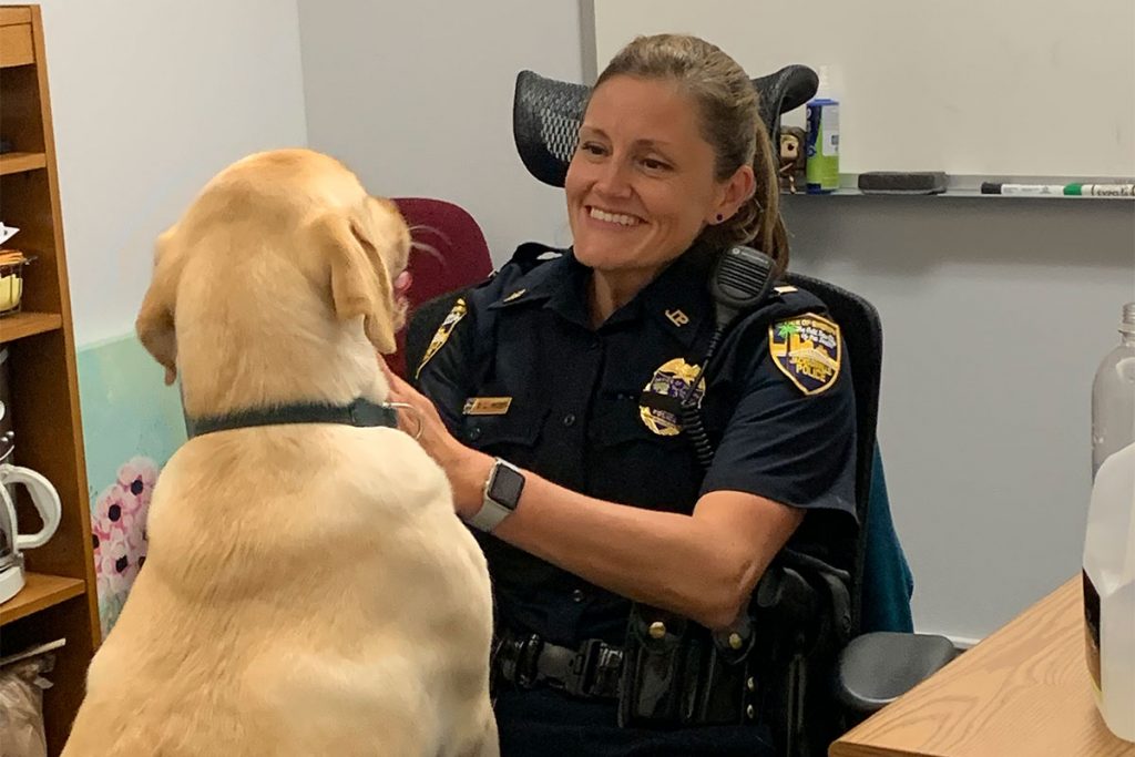 Buster with Lieutenant Erica Weber
