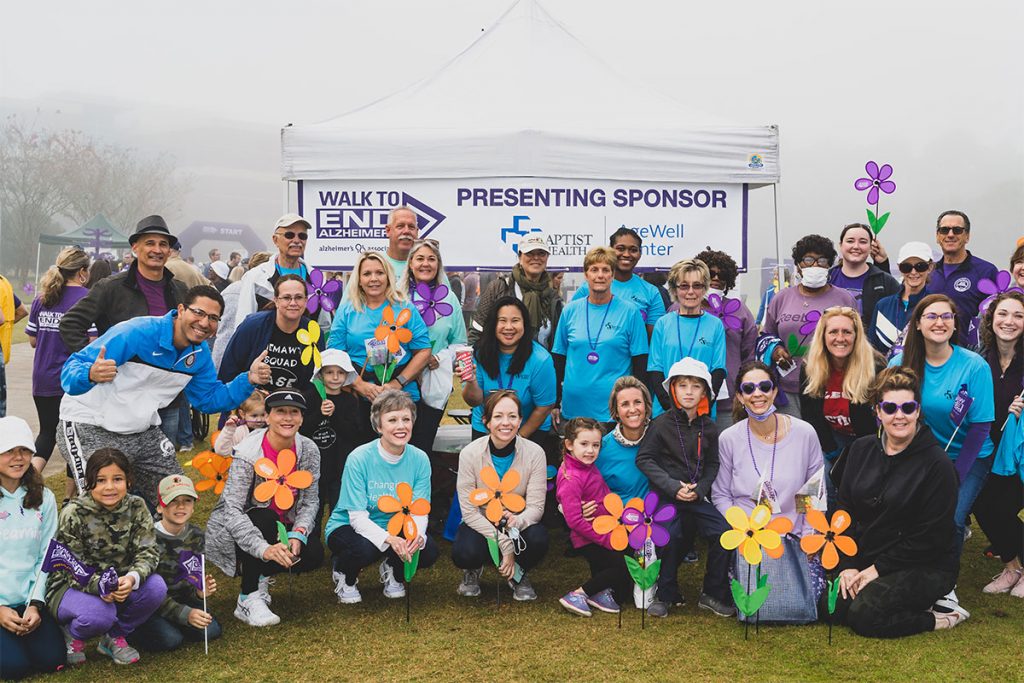 Earl Evens, 2021 Walk chair and AgeWell Center executive director, who walked in this year’s event for his father, and the Baptist AgeWell Center for Senior Health Team.