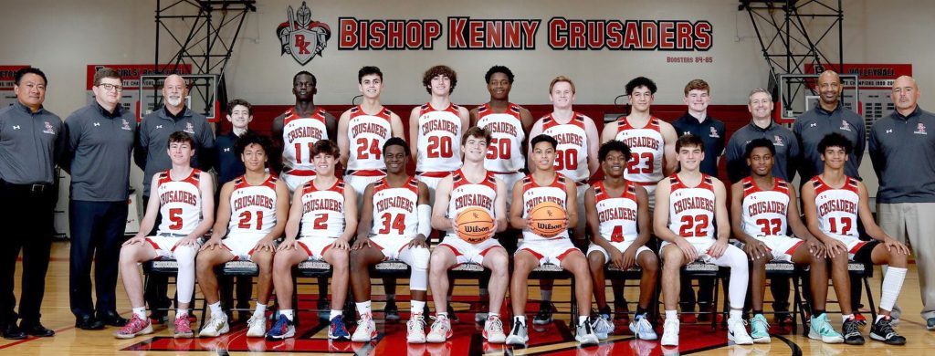 Pictured: (L-R) Front: Gavin Meehan ’22, Jackson Burnett ’23, Barrett Baker ’23, Merensly Florestal ’23, Drew McAtee ’22, Diego Dionisio ’23, Justin Gist ’24, Braxton Gruver ’22, Ja’Kari Harris ’22; Backrow: Asst. coaches Errol Gonzales ‘95, Tom Connolly ‘87, Jeff Tranovich, team manager JP Thorton ‘23‘, Tong Tong ’24, Sebastian Consuegra ’23, Alex Ritter ’23, Oluwaji Eziemefe ’24, Harrison Groom ’22, Kyle Sulayman ’22, team manager J.T. Webb ‘22, head coach Jerry Buckley, Asst. coaches Byron Allmond, Jon Pichardo ‘90.