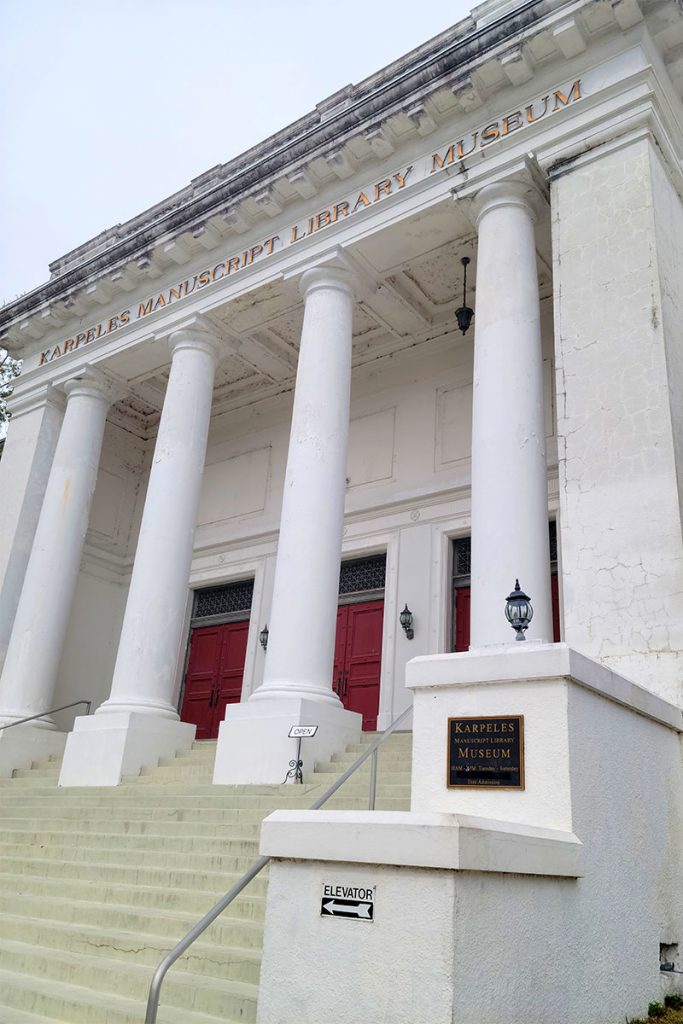 The building currently housing the Karpeles Manuscript Library Museum has stood on the corner of West First and North Laura Streets in Jacksonville for more than 100 years. Photo by Michele Leivas.