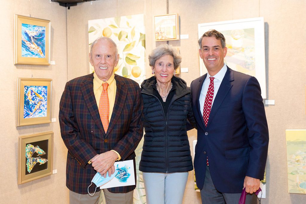 Preston and Joan Haskell, Presenting Sponsors, with The Rev. Adam Greene, Head of School, Episcopal School of Jacksonville