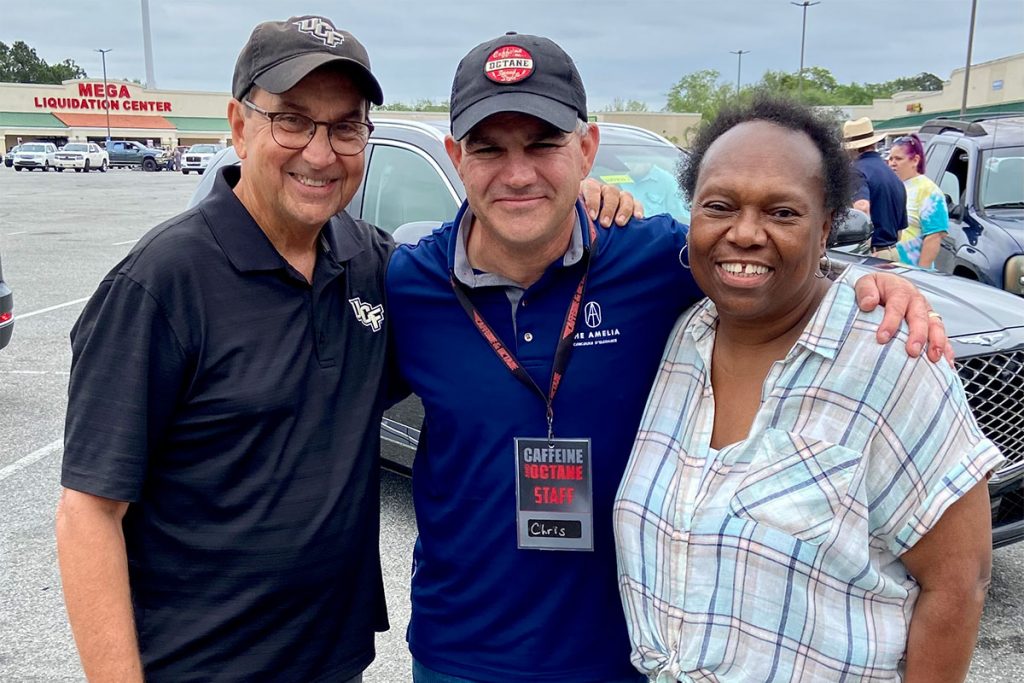 Joe DeSalvo, San Jose Car & Truck Show founder and San Jose Apartments board member; Chris Brewer, Jacksonville Car Culture president; and Alma Ballard, executive director/management agent of Family Housing Management Company