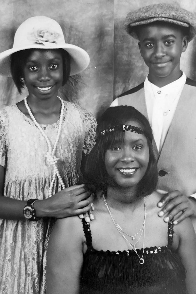Nemiah with Mother Linda Oliver and sister Shemiah