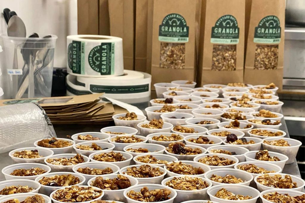 Containers of granola | Picture credit Backyard Buffalo Facebook