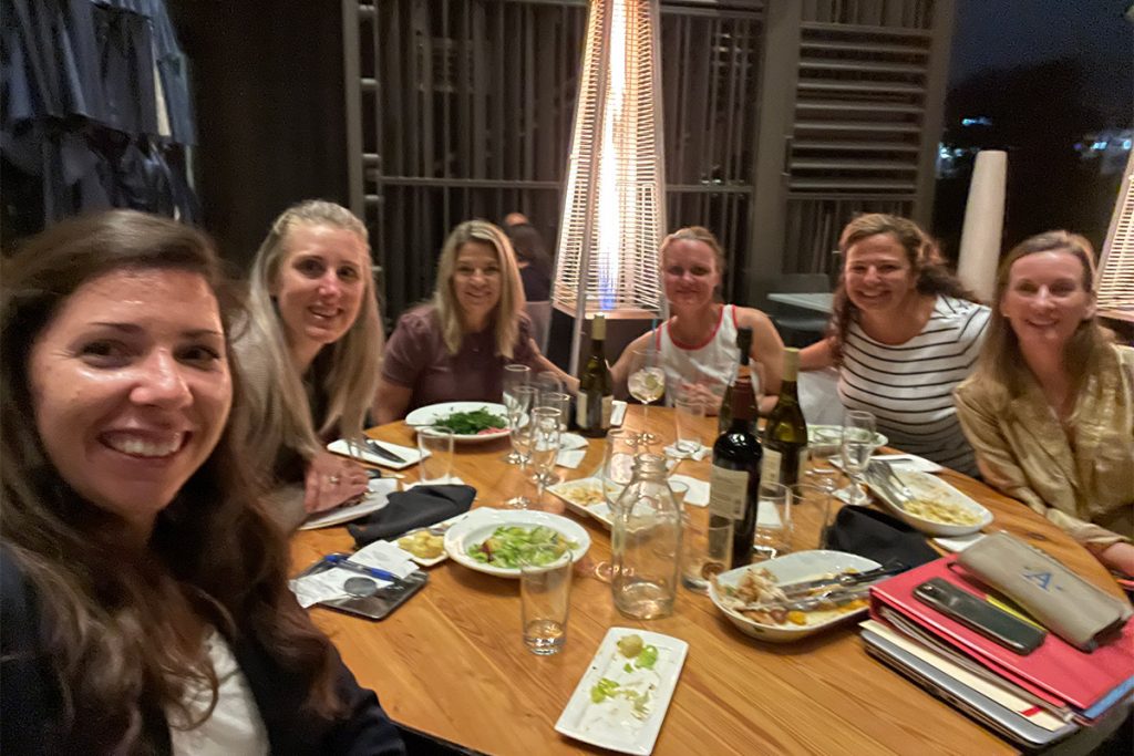 Joy Parman, Donya Marshall, Jennifer K, Stacey Merritt, Amy Shaheen, and Dana Nolan at a board planning meeting