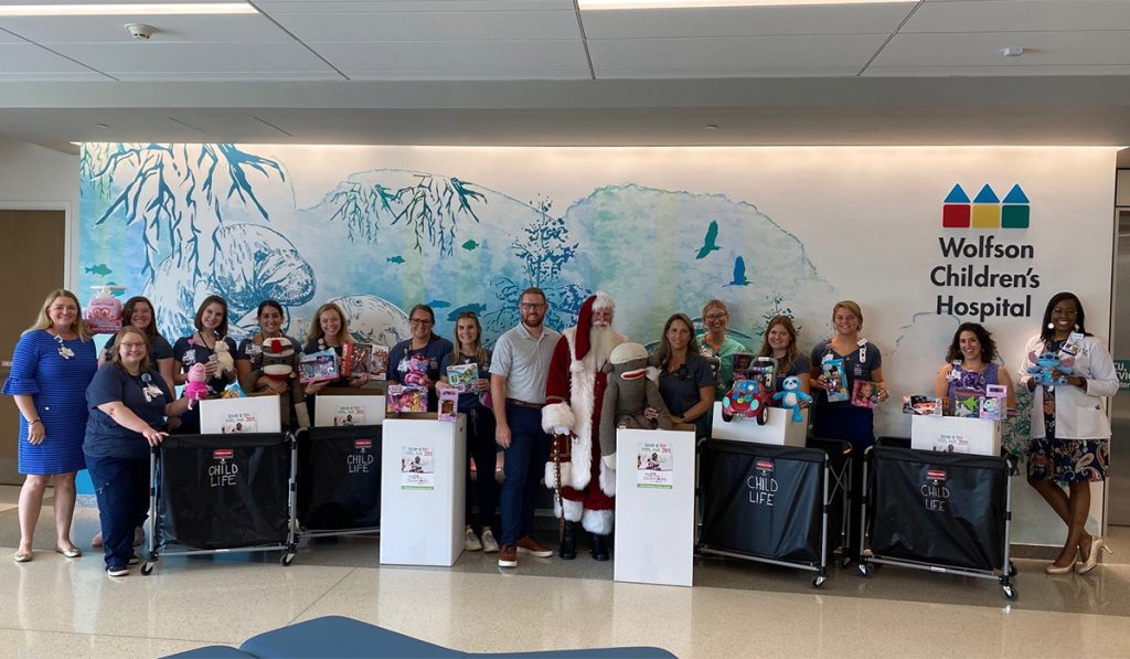 Santa and others with toys
