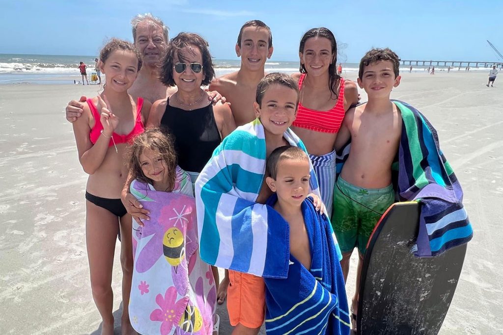 Paul and Connie Andry with their grandchildren, 2022