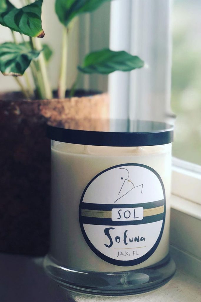 Candle created for Soluna Yoga & Spa | Photo Credit: Simply Scented Candles Instagram