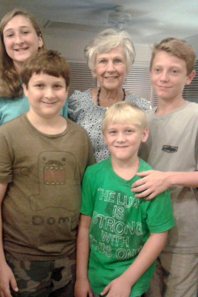 Marlene Goodwin with 4 of her 6 grandchildren