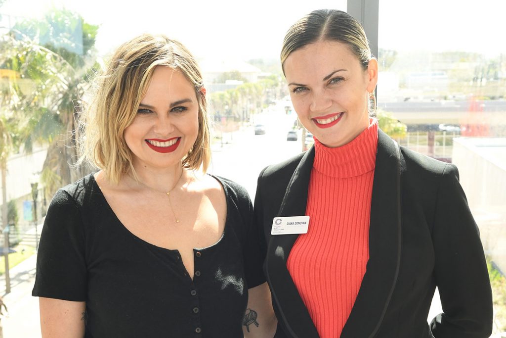 Artist Ansley Randall with Cultural Council Executive Director Diana Donovan