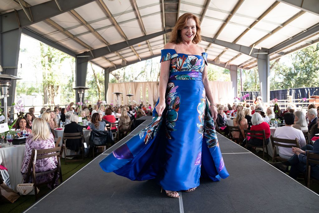 Sheila Collier modeling a Linda Cunningham couture gown. | Photo courtesy of NFSSE