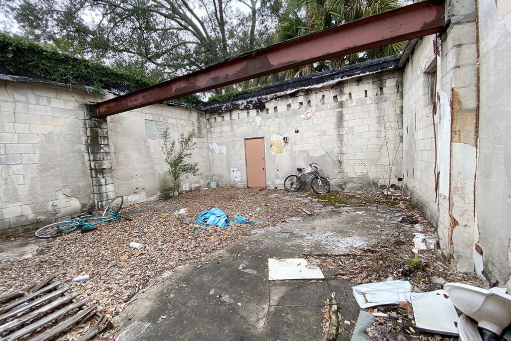 2761 Park St. had no roof or floor prior to being transformed into Plush N’ Prana. | photo courtesy of Claudia Prana