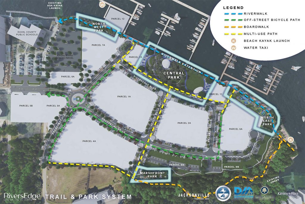 The RiversEdge: Life on the St. Johns development will feature a network of four parks with various trails throughout for the community to enjoy.