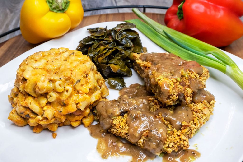 Fried Chik’n Dinner Picture Credit - KraVegan