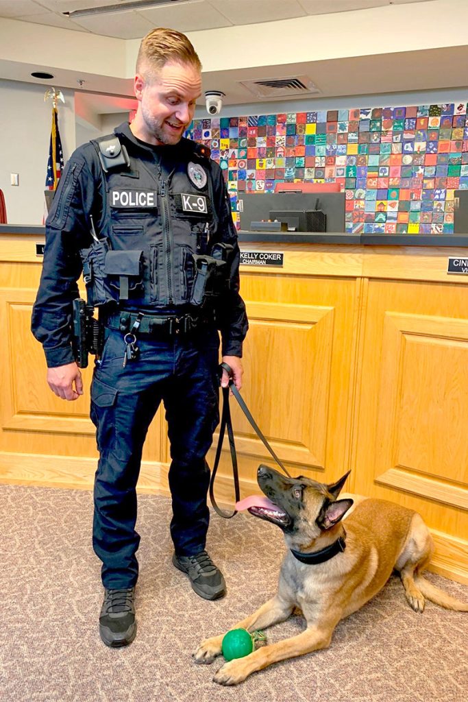Officer Joe Baker and K9 Maverick
