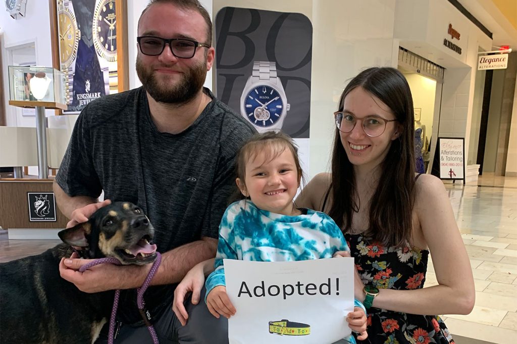 Garrin, Jenny and Ziggy, 5, adopted Sheva.