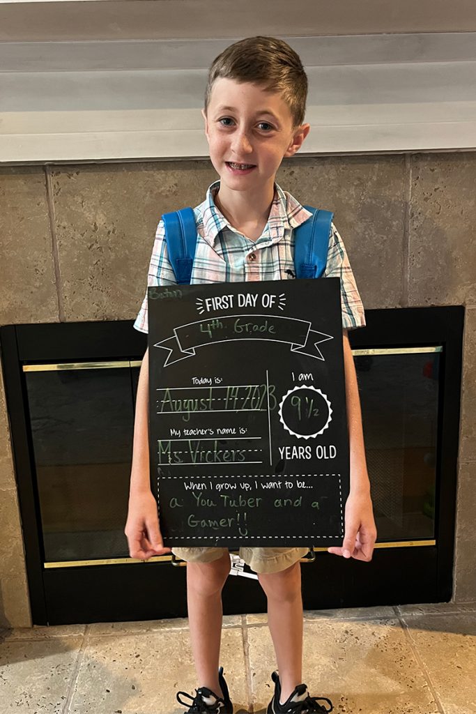 Baton Webb gears up for fourth grade at Fishweir Elementary.