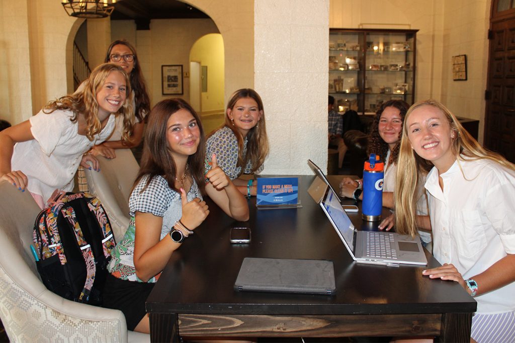 group of smiling teen girls