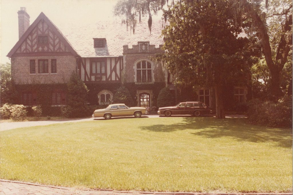 aged photo of mansion exterior
