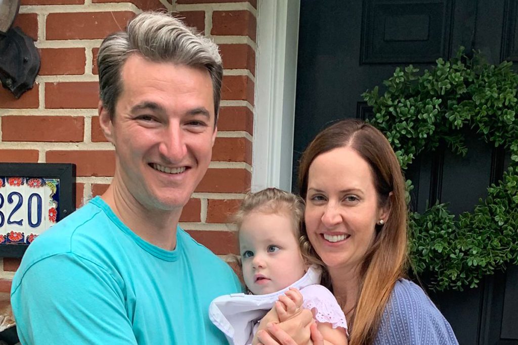 Daryl and Tessa Gottlieb get Aidyn ready to leave for medical day care.