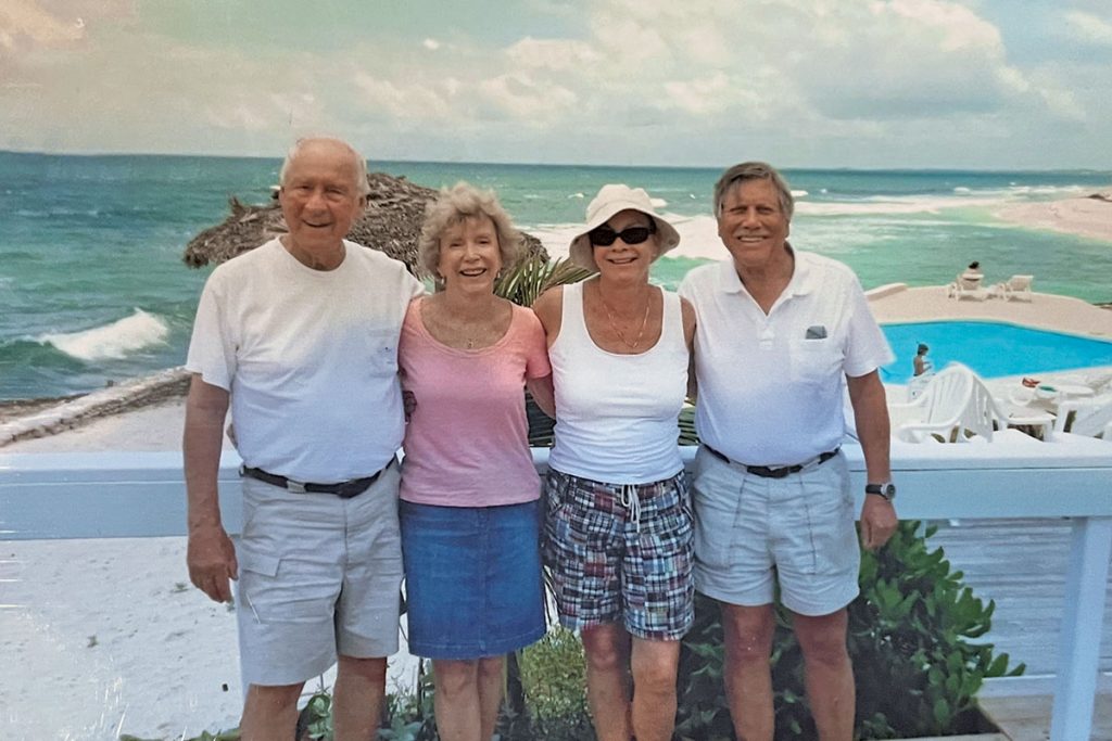John and Davy Parrish with Phyllis and H.L. Geiger in Hope Town.