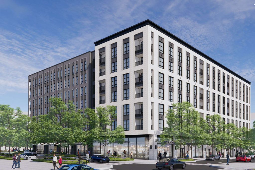 A rendering of Pearl Street District’s N-11 block. (Rendering/DDRB)