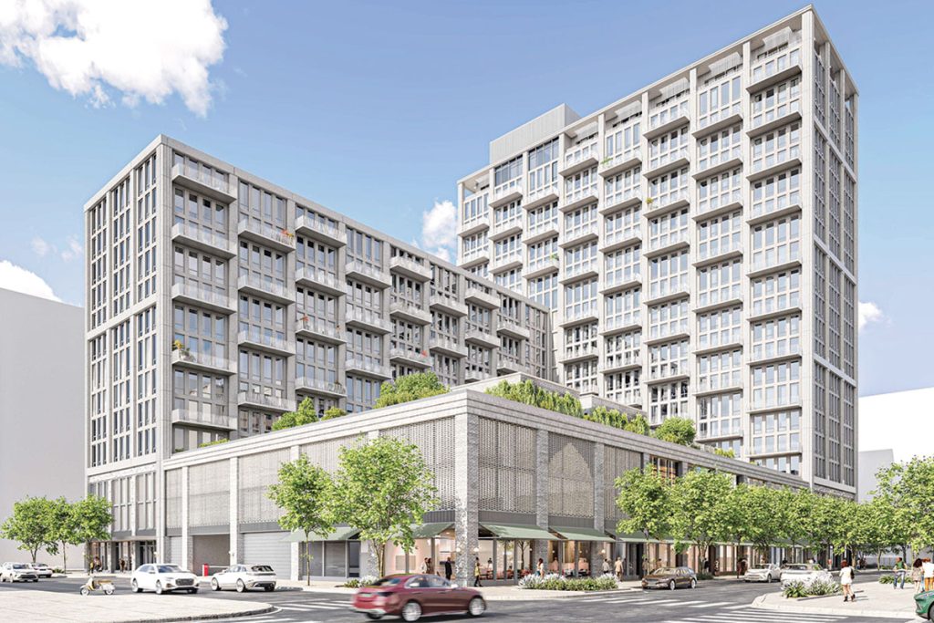 A rendering of Pearl Street District’s N-8 block. (Rendering/DDRB)