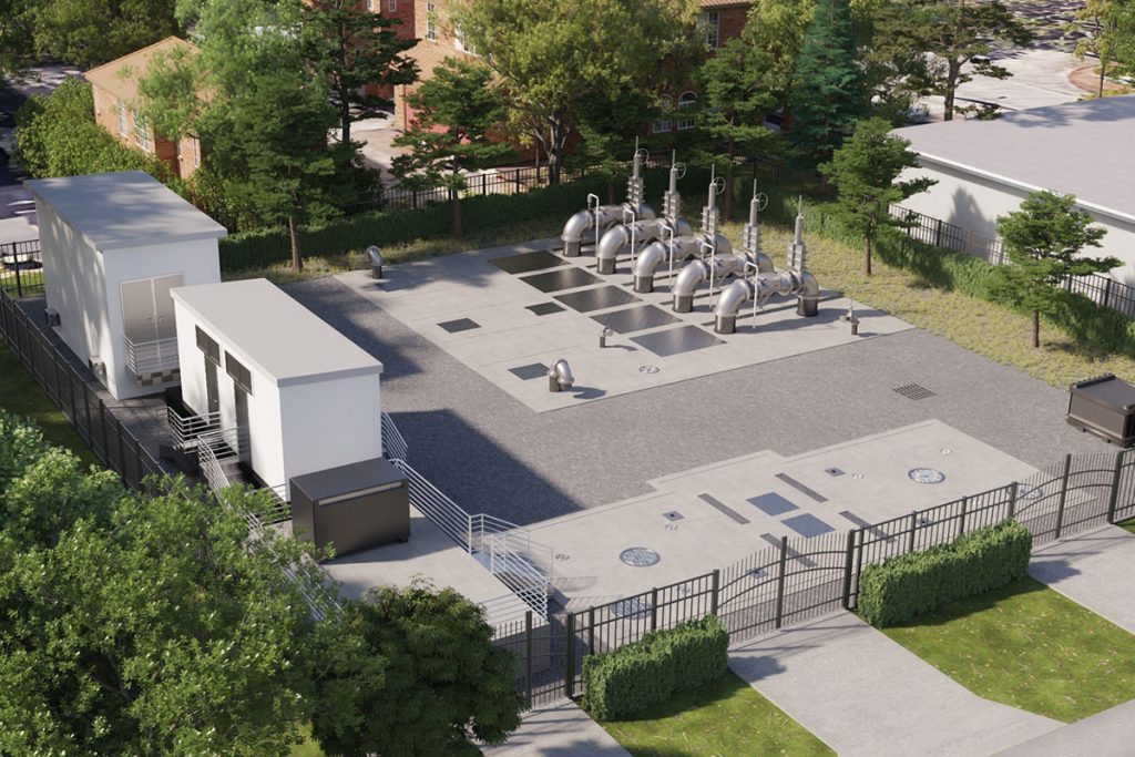 Construction broke ground last year on the Lasalle Street pump station. | Rendering/COJ