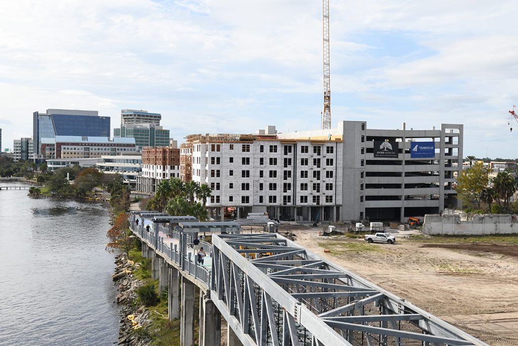 Construction continues at One Riverside.