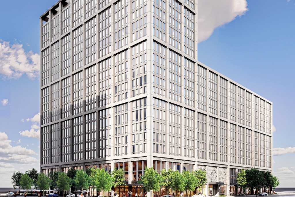 rendering of large multi-story building