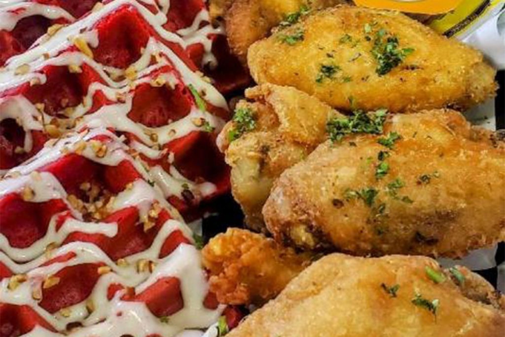 Red Velvet Chicken & Waffles - Photo credit Derrick Hampton