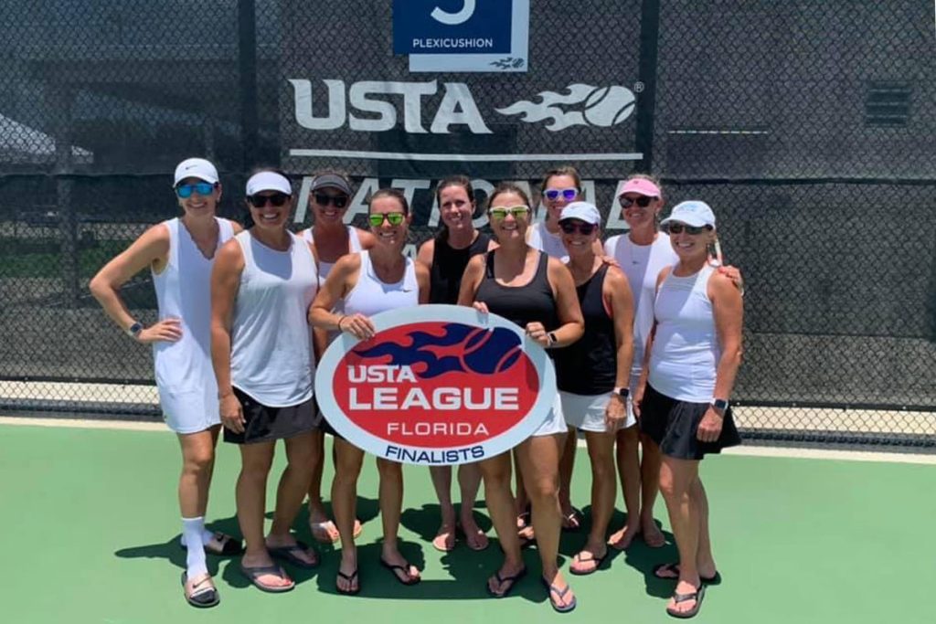 Anna Valent and her tennis team at the USTA Sectionals in Orlando.