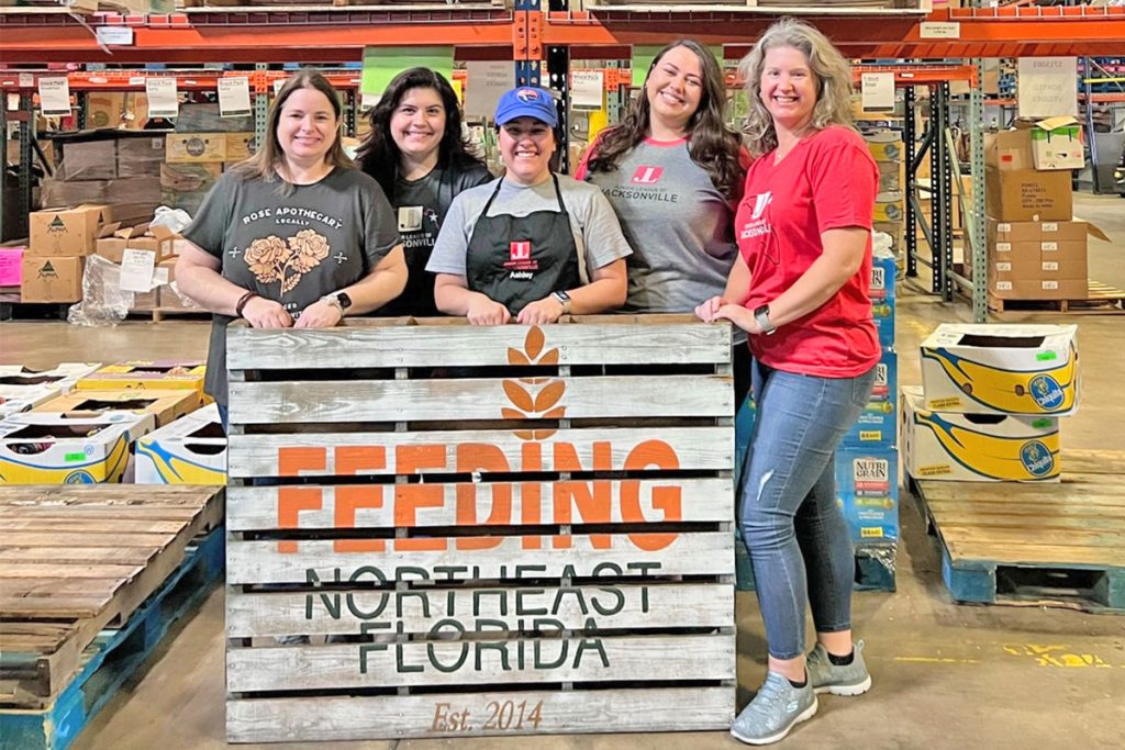 Sarah Kiesow, second from right, volunteering with the Junior League of Jacksonville.