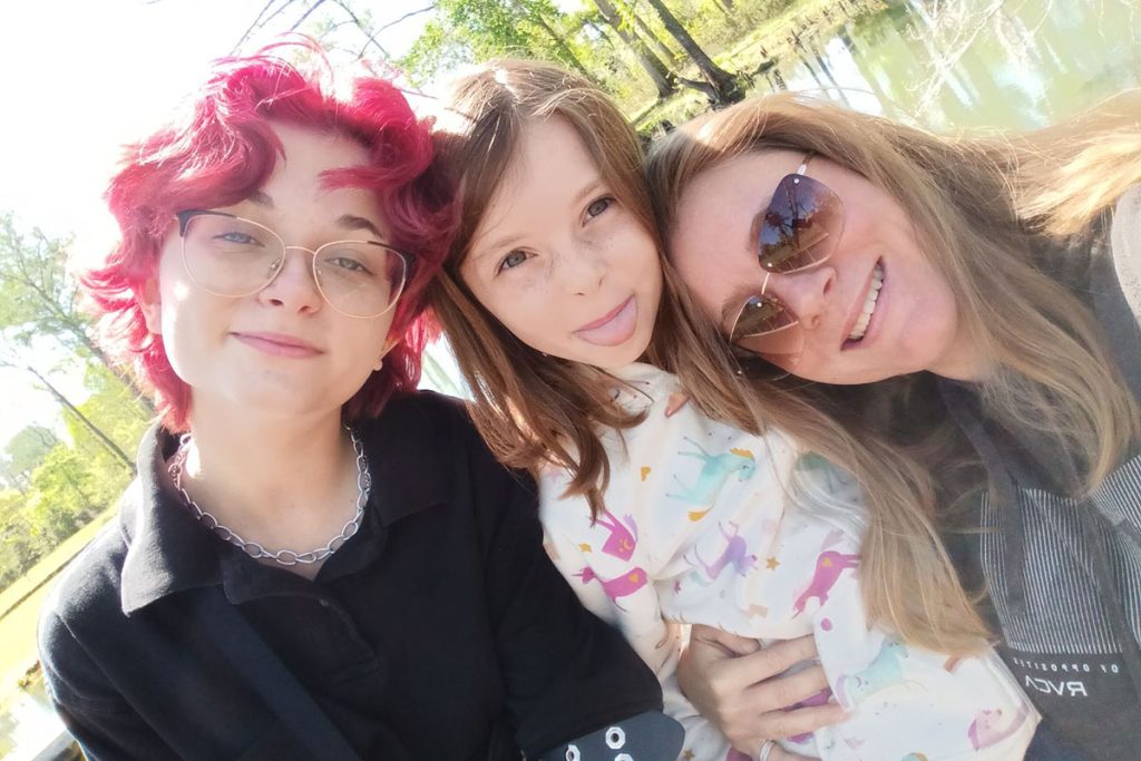 Rayne and Stella with their mom, Sonya, at Florida Caverns State Park.