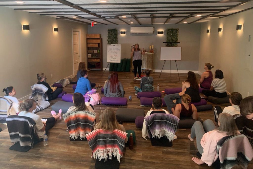 Sonya Hanlin teaches a workshop at Soluna Yoga Spa.