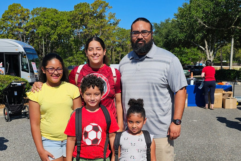 Trisha and Jeremy Suarez with Ariel, Mason and Elena