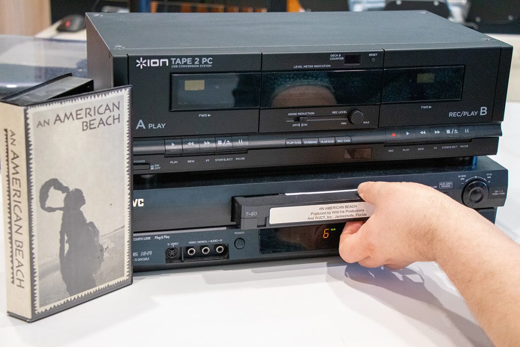 People can digitize materials in a variety of formats in the library’s Memory Lab. VHS is one of the most frequently requested formats.