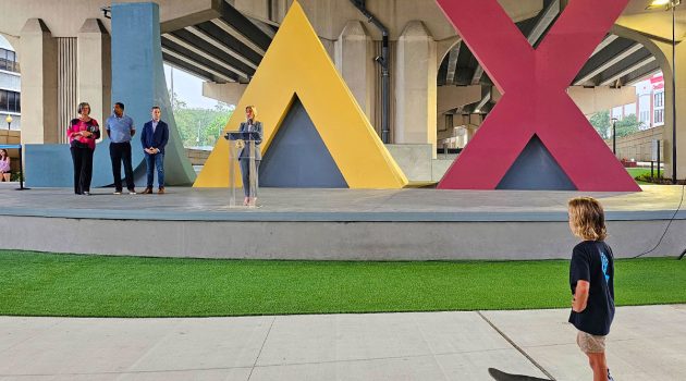 Rise and Grind: Skateboarders celebrate opening of Artist Walk Skate Park