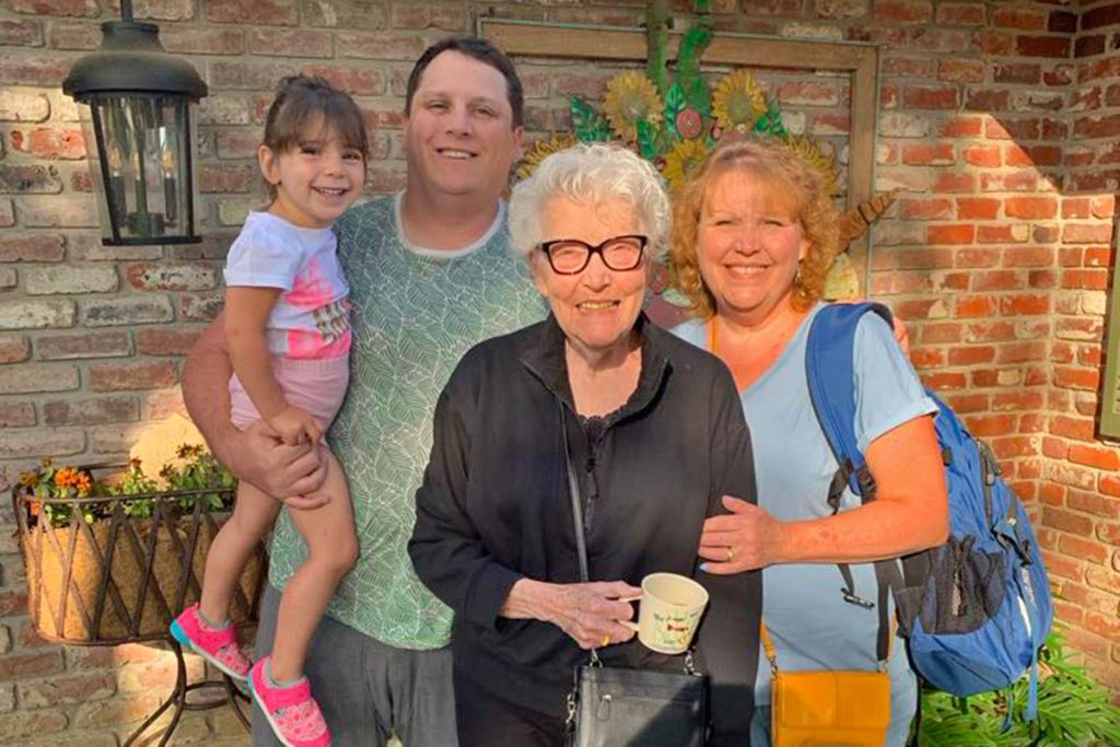 Pete and daughter Vivienne with Grandma Jerry and Aunt Gayle