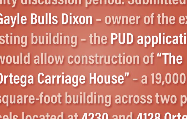 Town hall on Ortega Carriage House PUD Sept. 19