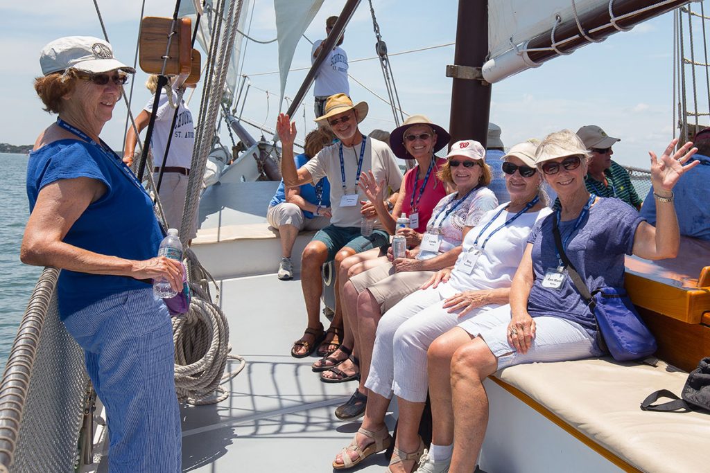 OLLI participants enjoy an outing on a schooner.