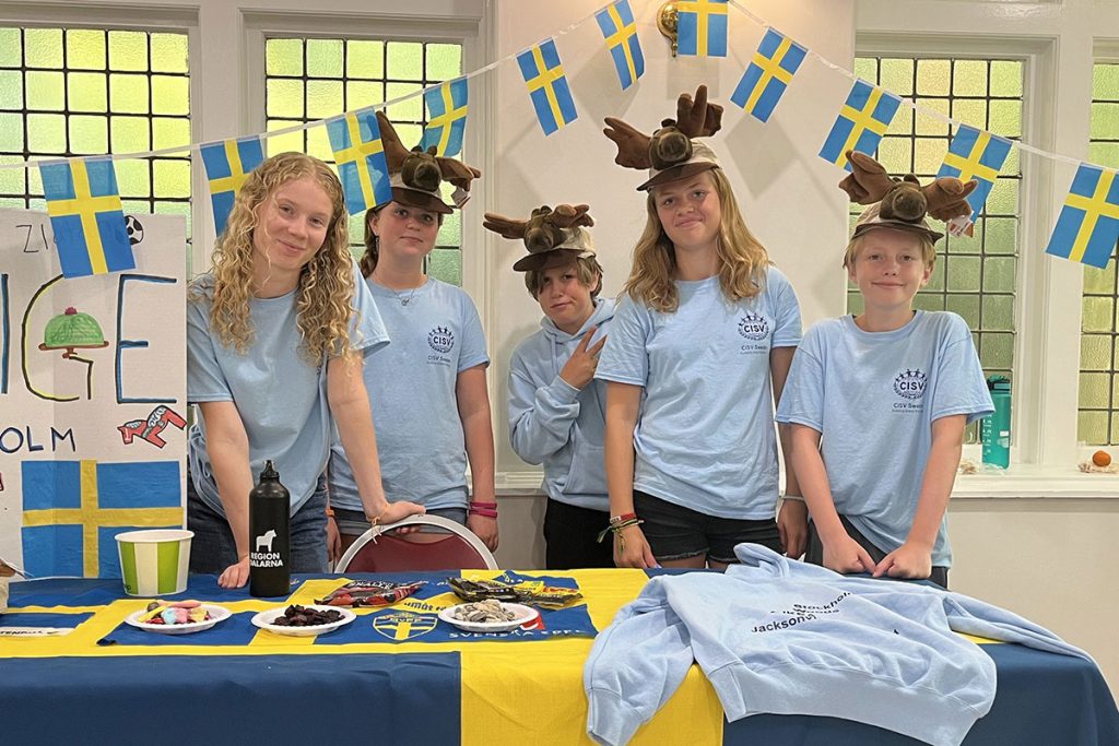 students at Sweden display
